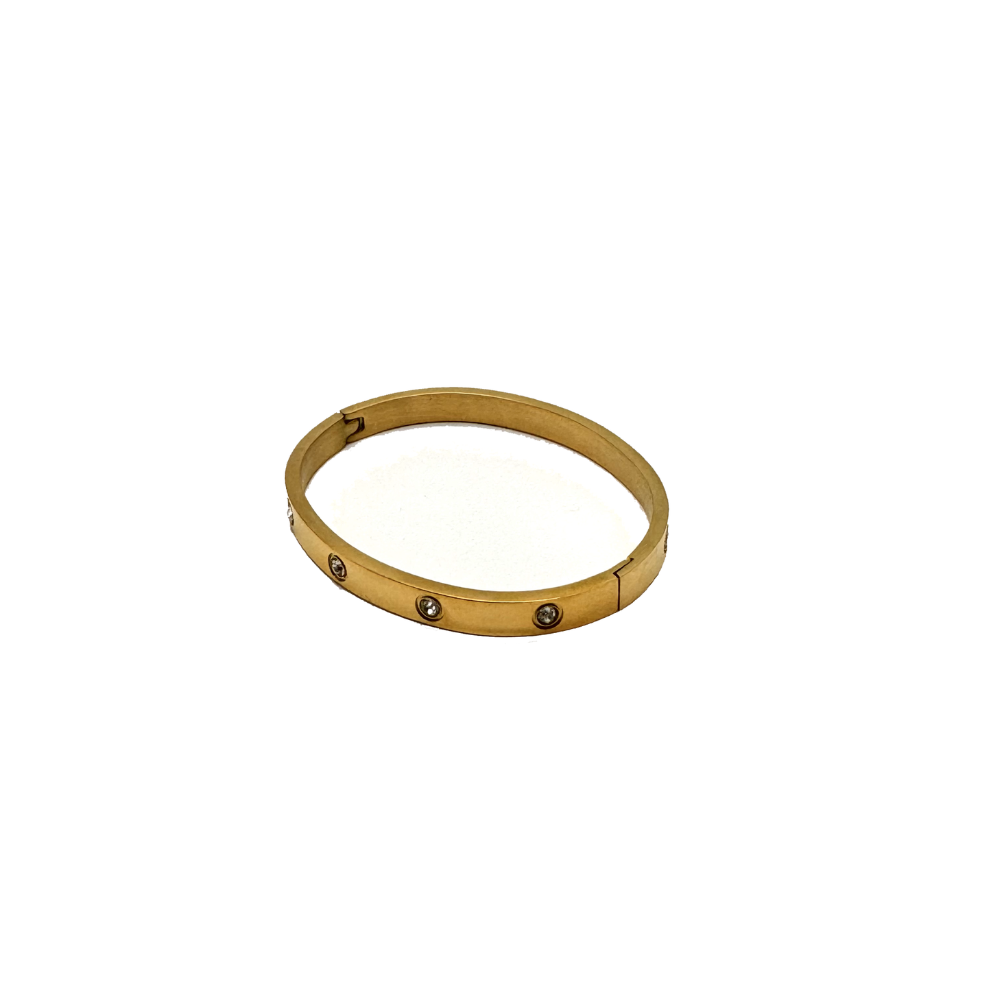 Gold Plated Cuff With Zircon Stones