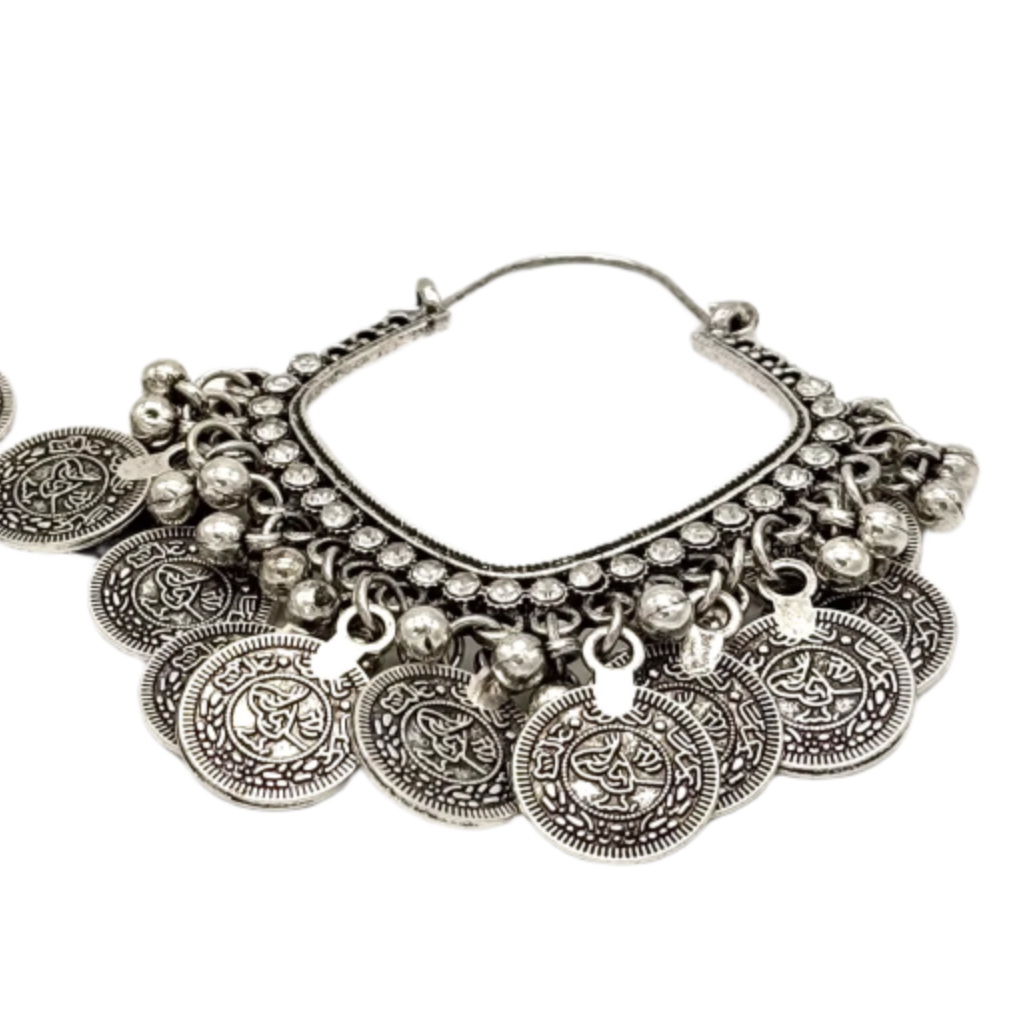 Antique Silver Earrings with Coins