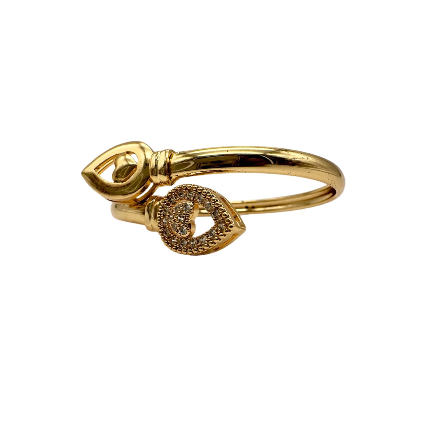 Gold Plated Cuff with Zirconia Stones and Top Adjustable Design